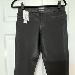 Helmut Lang Coated Denim- High Gloss Cropped Skinny Jeans